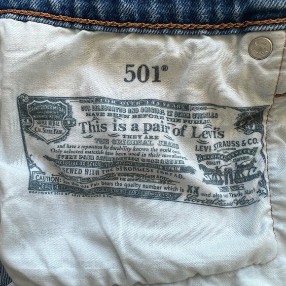 Levi's 501® High Rise Button Fly Denim Cut Off Shorts Size 31 - Picture 7 of 13